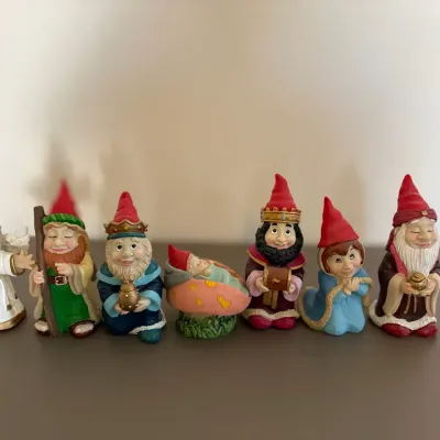 7-Piece Whimsical Christmas Gnome Nativity Figurine Set