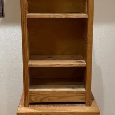 Wood Nightstand With Hutch 