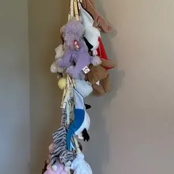 Lot Of Beanie Babies On Hang Cord 
