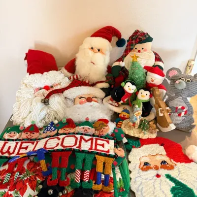 Large Lot Of Christmas Vintage Decor