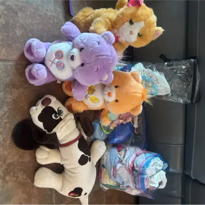 Pound Puppy, Vintage Care Bears Set Of 2 A Fur Baby Live Toy & Doll Clothes 