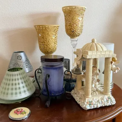 Lot Of Candle Holders , Yankee Candle , Mosaic Glass 