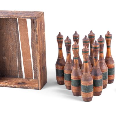 Sale Photo Thumbnail #139: Vintage Wood Table Skittles or Bowling Set
