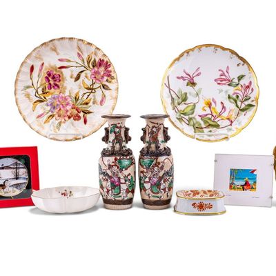 Sale Photo Thumbnail #195: Decorative Plates, Bowl, Soap Dish, & More