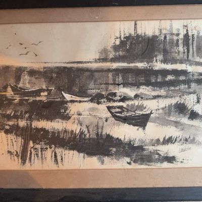 Sale Photo Thumbnail #387: Larry Webster Watercolor Coastal Scene