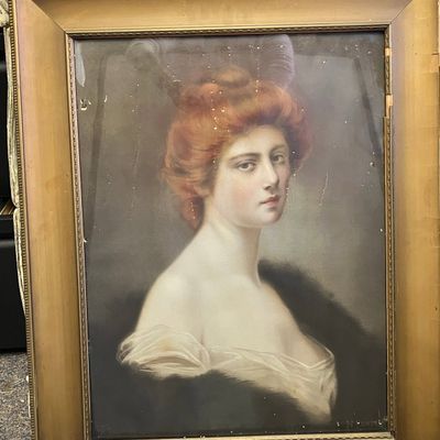 Sale Photo Thumbnail #408: Red-Haired Lady Portrait Print after H. Rondel