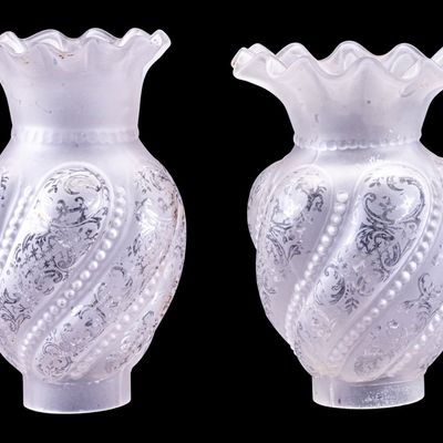 Sale Photo Thumbnail #201: Frosted Glass Globes with Embossed Patterns