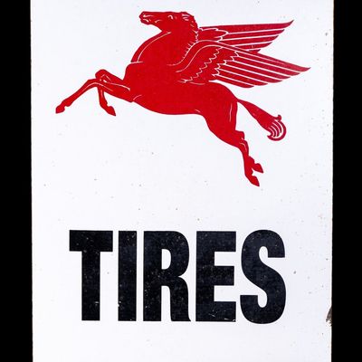 Sale Photo Thumbnail #25: Vintage Mobil Tires Metal Sign
