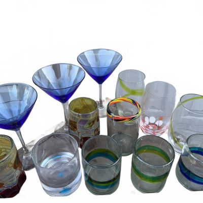 Sale Photo Thumbnail #414: American Studio Art Glass Drinkware Lot