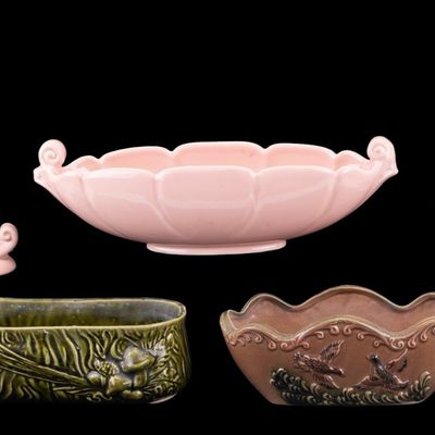 Sale Photo Thumbnail #234: Abingdon U.S.A. Pink Ceramic Candle Holders