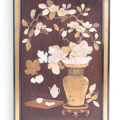 Sale Photo Thumbnail #356: Japanese Shibayama Style Framed Panel