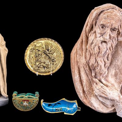 Sale Photo Thumbnail #327: Moses Sculptures, Judaic Figures and Brass Items