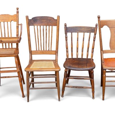 Sale Photo Thumbnail #250: Victorian Oak Chairs and High Chair