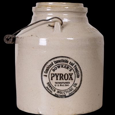 Sale Photo Thumbnail #78: Bowker's Pyrox Stoneware Insecticide Jug