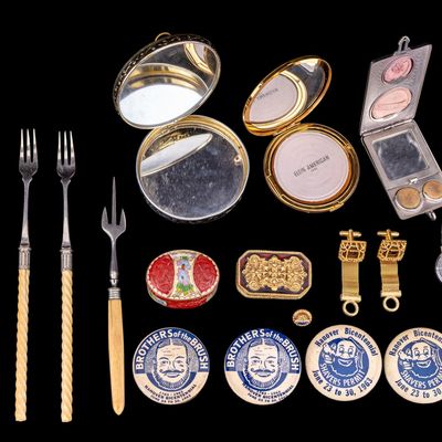 Sale Photo Thumbnail #381: Victorian Silverplate Utensils, Pins, Cufflinks