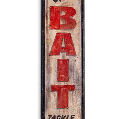 Sale Photo Thumbnail #15: Vintage Live Bait Tin Sign
