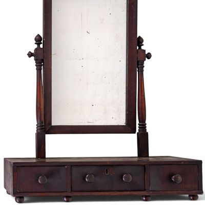 Sale Photo Thumbnail #159: 19th C 3-Drawer Shaving Mirror