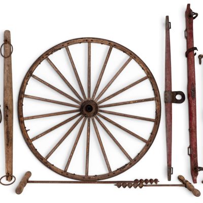 Sale Photo Thumbnail #94: Vintage Wagon Wheel, Augers + Yokes