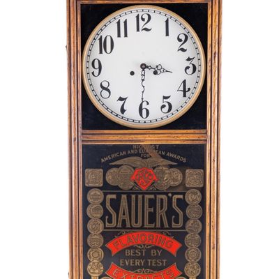 Sale Photo Thumbnail #108: Sauer's Advertising Wall Clock with Key