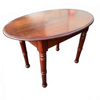 Sale Photo Thumbnail #409: 19th C One-Drawer Oval Wood Table
