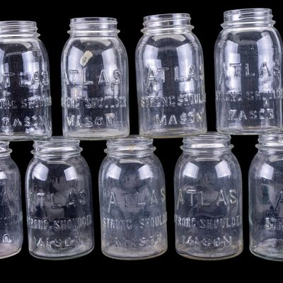 Sale Photo Thumbnail #64: 9 Atlas Strong Shoulder Mason Jars