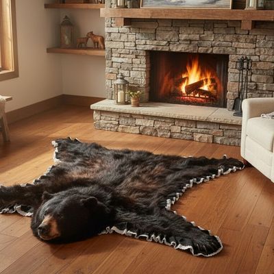 Sale Photo Thumbnail #21: Full-Body Taxidermy Black Bear Rug