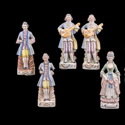 Sale Photo Thumbnail #44: 9 Hand Painted Japanese Figurine Statues