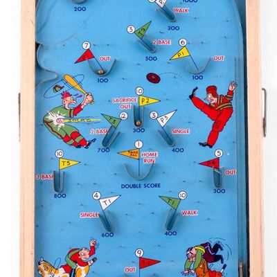 Sale Photo Thumbnail #205: Poosh-M-Up Big 5 Baseball Pinball Game with Box