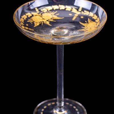 Sale Photo Thumbnail #346: Bohemian Moser Cut and Gilt Glass Compote