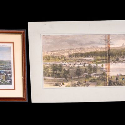 Sale Photo Thumbnail #312: Hand Tinted Etchings (2) Marseille, Boston