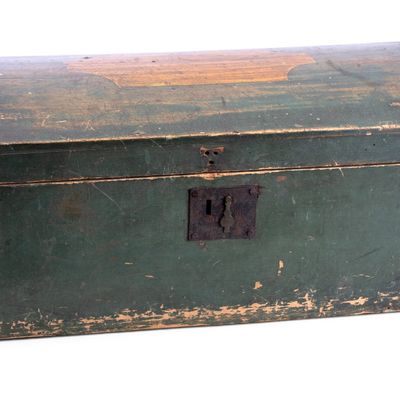 Sale Photo Thumbnail #73: Small Wooden Trunk with Green Finish