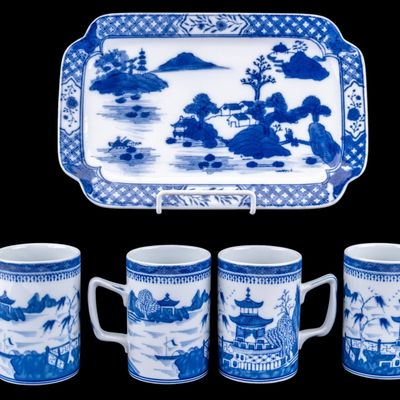 Sale Photo Thumbnail #193: Mottahedeh Portugal Blue Asian Design Mugs