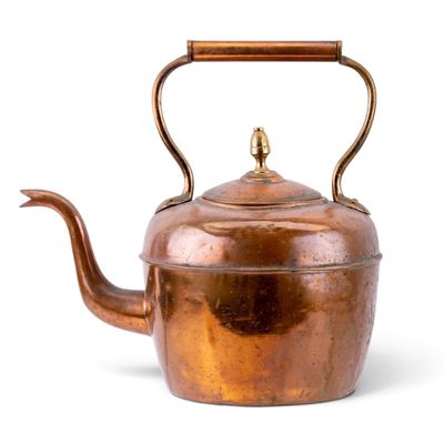 Sale Photo Thumbnail #209: Copper Kettle w/ Brass Handle & Spout