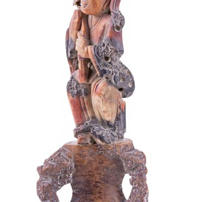 Sale Photo Thumbnail #361: Carved Chinese Soapstone Sage Figurine