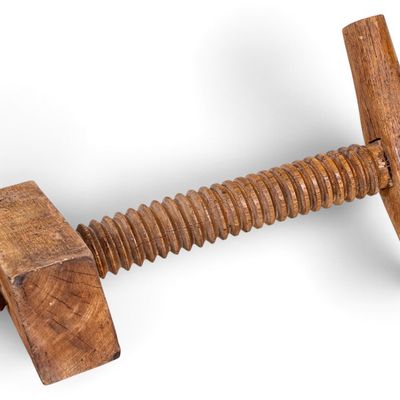 Sale Photo Thumbnail #146: Large Antique Carved Wooden Screw Press