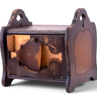 Sale Photo Thumbnail #186: Wooden Bread Box With Hinged Door