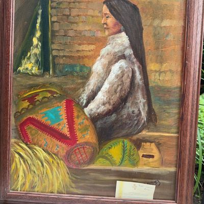 Sale Photo Thumbnail #382: Connie Davis Oil Painting of Seated Woman