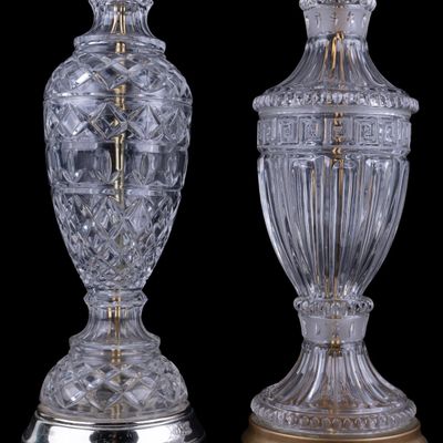Sale Photo Thumbnail #288: Vintage Pressed Glass Lamps Pair