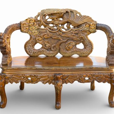 Sale Photo Thumbnail #262: Antique Chinese Carved Settee
