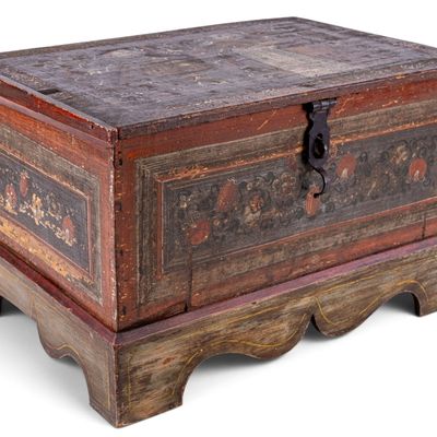 Sale Photo Thumbnail #167: Small Painted Chest with Decorative Panels