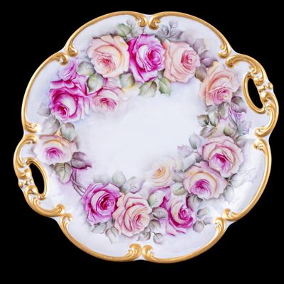 Sale Photo Thumbnail #344: Large German Porcelain Rose Platter