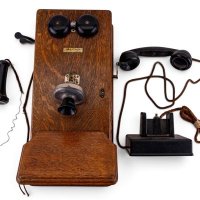 Sale Photo Thumbnail #144: Early Golden Oak WE Wall Mounted Phone