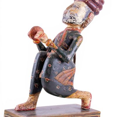 Sale Photo Thumbnail #358: Polychrome Painted Wooden Figural Sculpture