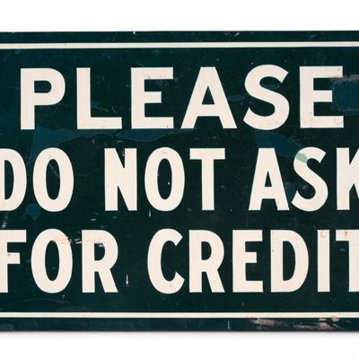 Sale Photo Thumbnail #130: Please Do Not Ask For Credit Metal Sign