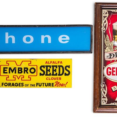 Sale Photo Thumbnail #36: Advertising Signs w/ Seeds, Phone, Beer