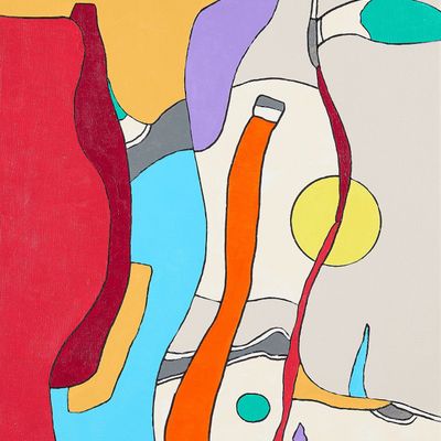 Dale Laun Abstract Geometric Acrylic Painting