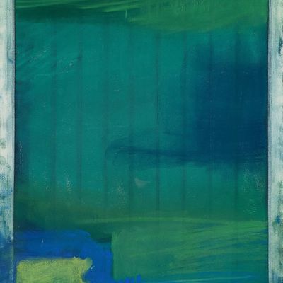 James Biederman Abstract Oil Pastel Drawing