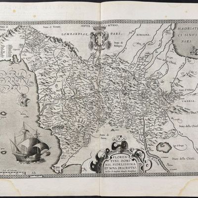 Sale Photo Thumbnail #58: Ortelius, pub. 1587 - Map of Florence, Italy