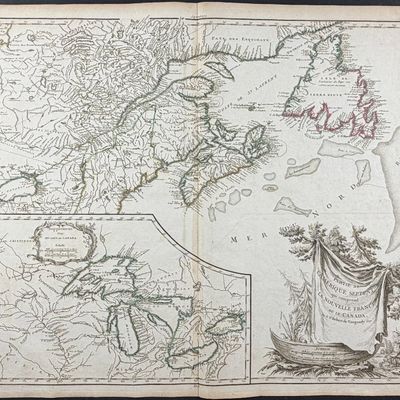 Sale Photo Thumbnail #62: De Vaugondy - Map of Canada and the Great Lakes, North America