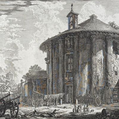 Sale Photo Thumbnail #39: Piranesi, Folio - View of the Temple of Cybele in Piazza della Bocca della Verità [Veduta del Tempiodi Cibele a Piazza della Bocca della Verita]